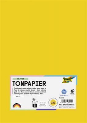 Színes papír, A4, 130 g, 100 lap, FOLIA, aranysárga