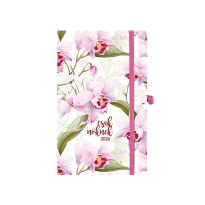 Naptár, tervező, A5, heti, TOPTIMER, "Csak Nőknek", orchidea
