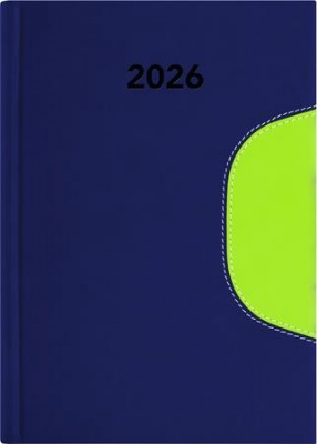 Naptár, tervező, A5, napi, DAYLINER "Memphis", kék-zöld